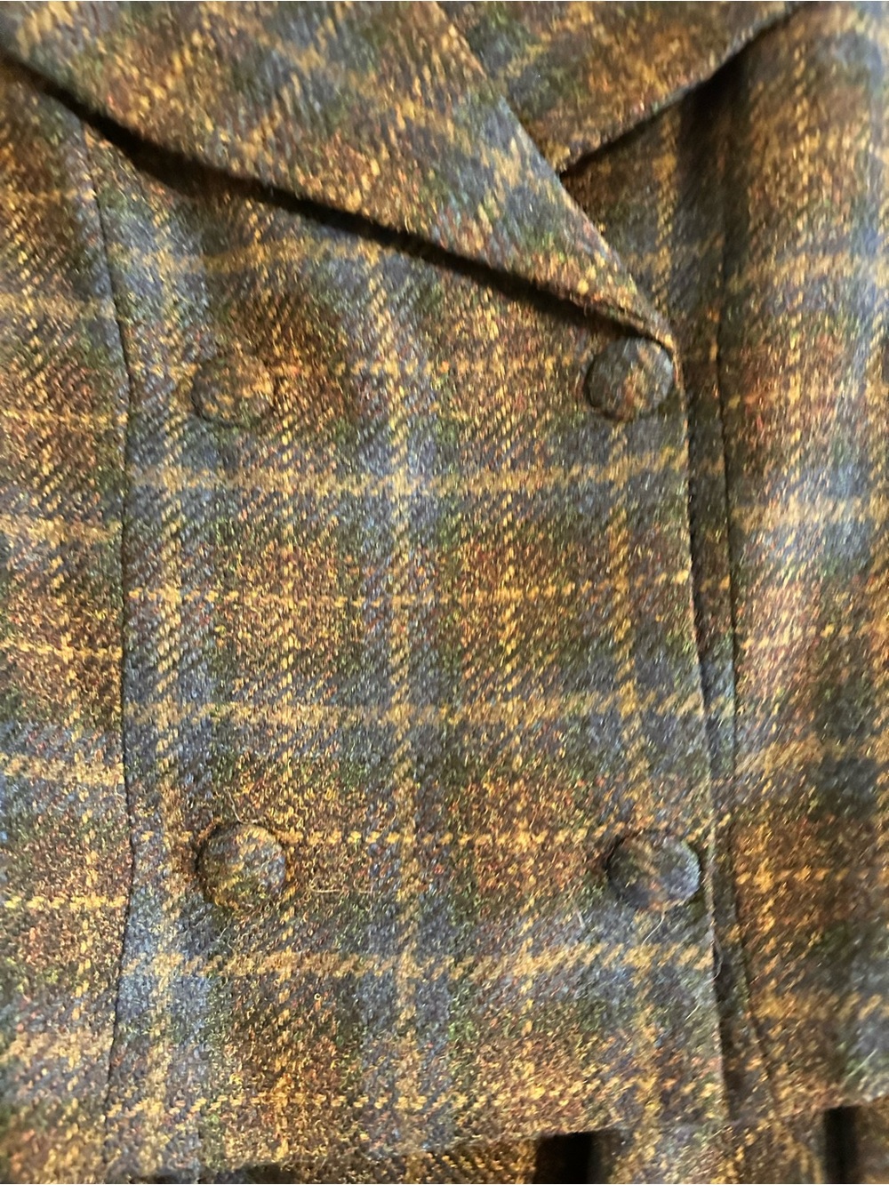 Unique Vintage Green and Brown Plaid Skirt Set - Picture 2 of 7